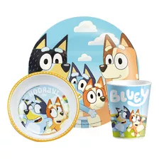 Zak Designs El Juego De Vajilla Bluey Kids Incluye Plato, Cu