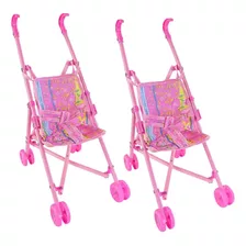 2 Carrinho De Boneca Bebe Reborn Brinquedo Infantil Passeio