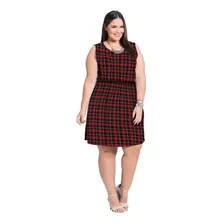 Vestido Curto Xadrez Soltinho Pra Gordinhas Moda Plus Size