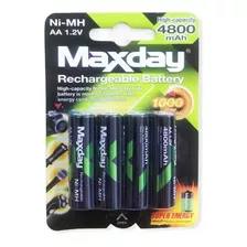 Baterías Recargables Aa - Maxday - 4800mah - 4 Pilas 