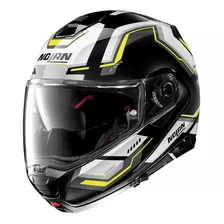 Casco Nolan N100-5 Upwind N-com Negro/blanco/amarillo