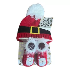 Little Me Santa Tejido Baby Pom Sombrero Y Calcetines Botine