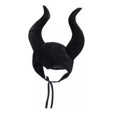 Cuernos Disfraz Malefica Casco Cachos Negros Bruja Halloween