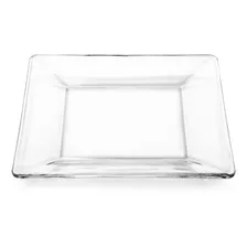 Plato De Vidrio Cuadrado Transparente 26 Cms - Libbey Tempo 