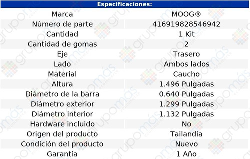 Jgo Gomas Para Barra Estabilizadora Tras Moog Csx 07 A 10 Foto 2