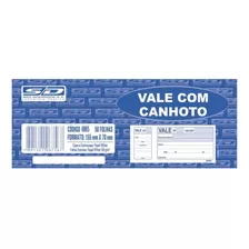 Bloco Vale Com Canhoto 155x70mm 50fls Kit Com 3 Unidades