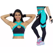 Conjunto Academia Fitness Feminino Top + Legging Cos Alto