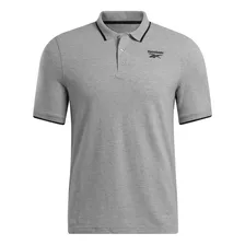 Playera Reebok Ri Left Chest Logo Polo 3037 Gris Para Hombre