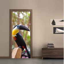 Vinilo Para Puerta Ave Pajaro Naturaleza Hermosa Decoracion