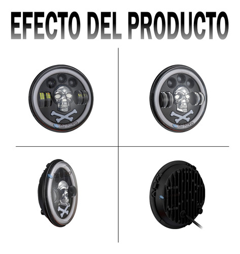 Faro Daymaker 7'' Redondo Foco H4 Crneo 1860 Led Hi/lo Beam Foto 4