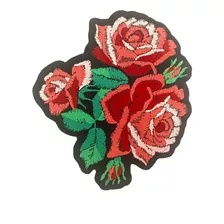 Patche Rosa Flores Rosas Termocolante 10,5x9cm Patch Aplique