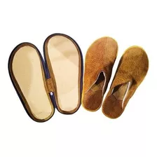 Pantuflas - Chinelas De Cuero De Carpincho Con Estuche