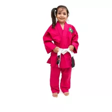 Kimono Rosa Jiu-jitsu Judo Liso Brim + Faixa Grátis !