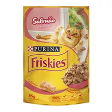 Friskies Pet Ao Molho Alimento Para Gato Adulto Sabor Salmão Em Saco De 85gr