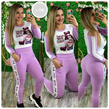 Conjunto En Licra Chica Minnie Color Violeta Diseño Comodo