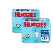 Kit C/2 Pct Fraldas Huggies Tripla Proteção Tam.xg 32un Cada