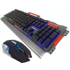 Combo Gamer Metal Teclado Mouse Retroiluminado Santech Akash