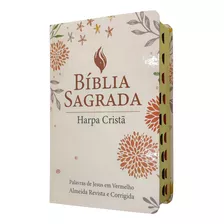 Bíblia Com Harpa Rc Letras Grandes Palavras De Jesus Em Vermelho Semi Luxo Com Índice Sbb E Cpad Capa Rosa Claro