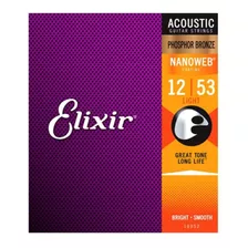 Elixir 11052 Encordado Guitarra Acustica Bronze 012 Nanoweb