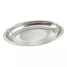 Jogo 6 Travessa Funda Oval Inox 25cm Porção Servir Salada 