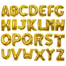12 Balão Letras Metalizadas Dourado 70 Cm/ Festa
