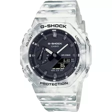 Relógio Casio G-shock Frozen Forest Gae-2100gc-7adr *kit Cor Da Correia Branco/prata Cor Do Bisel Branco/prata Cor Do Fundo Preto