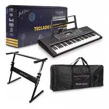 Teclado Musical 61 Teclas Ibrah Piano + Funda + Atril