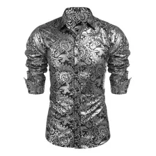 Coofandy - Camisas De Lujo Para Hombre, Diseno Floral, Con B