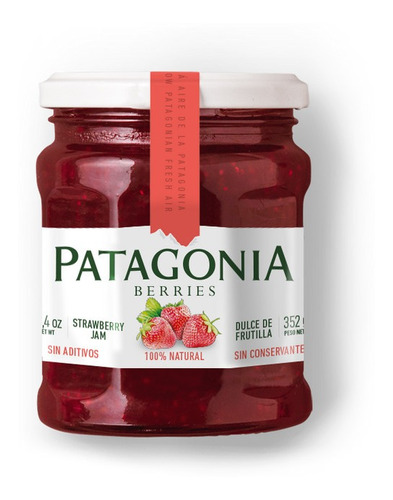 Mermelada Patagonia Berries Frutillas X 352 Gr