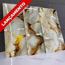 Painel 3d Adesivo Placa Parede Mármore 30x60cm Cor Gold Volcano