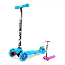 Patinete 4 Rodas Luzes Led Infantil Regulável Até 70kg