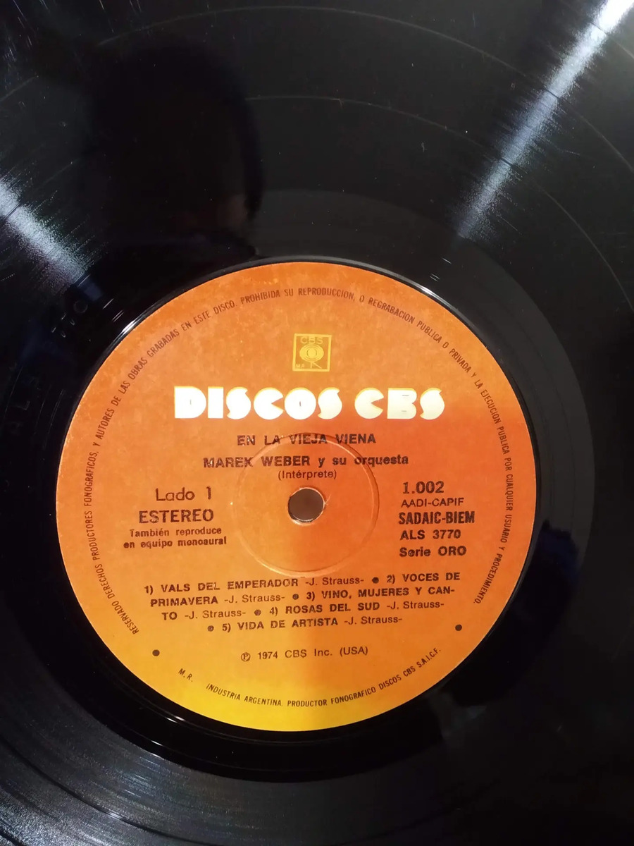 Marek Weber Y Su Orquesta - En La Vieja Viena - vinilo 1980