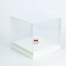 10 Caixa Mini Bolo- Tampa Acetato Transparente 20 X 20 X 20