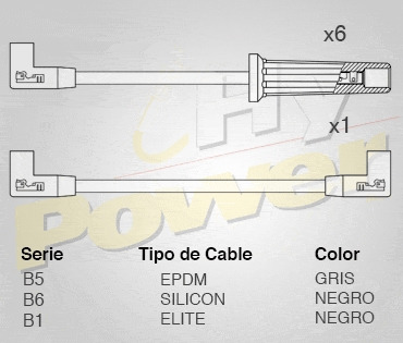 Cables Bujia Silicon Chevrolet S10 Pick Up 4.3l 6cil 1993 Foto 2