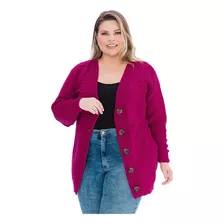 Casaco Blusa Tricot Plus Size Longo Links Premium -j48