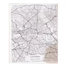 Mapa Londres Ciudad 30x42 Para Enmarcar Papel Texturado