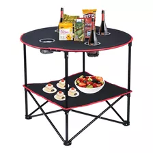 Portable Camping Table Folding Picnic Table With 4 Cup