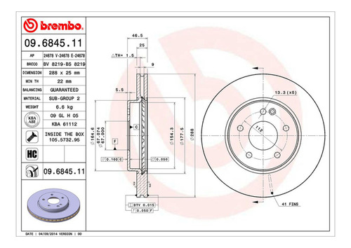 Par Discos Brembo Merce-benz Slk230 Kompressor 1998-2004 Del Foto 2