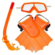 Kit Mergulho Infantil E Juvenil Máscara Snorkel Pé De Pato