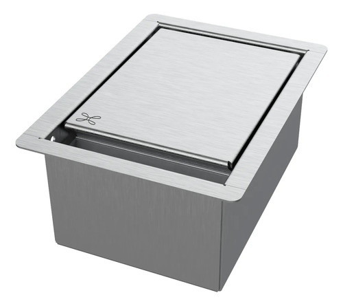 Porta Esponja Inox C/ Válvula Escoamento Embutir 15x11cm Inox