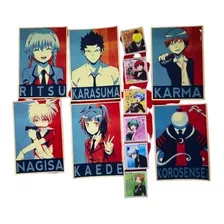 Assassination Classroom 6 Posters + 6 Stickers Paquete Anime