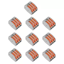 10 X Conector Rápido Eléctricos Wago Para Unir 2/3 Cables!