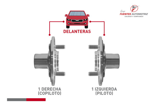 Kit 2 Mazas Rueda Delantera Para Honda Civic 1998 1999 2000 Foto 2