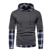 Moletom Com Capuz Xadrez Masculino 7g Outono E Inverno Cor C