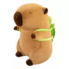 Pelucia Capivara Com Mochila De Tartaruga Boneco Animal Fofo