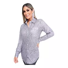 Blusón De Lentejuelas Mujer Plata 995-26