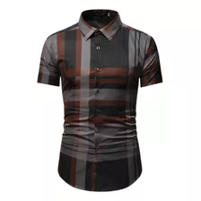 Camisa Casual De Lapela Plaiyouth Para Meninos