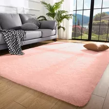 Tapete Sala Quarto 1,00x1,50 Shaggy Luxuoso Peludo Fofinho Rose Casa Laura Enxovais