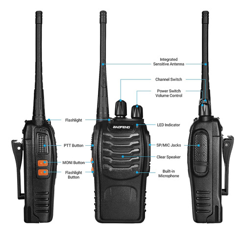 Walkie Talkies Bf-888s Radio Bidireccional De Largo Alcance  Foto 2