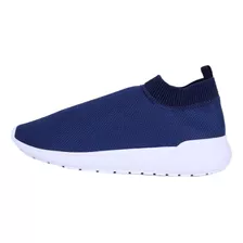 Tênis Feminino Meia Respirável Esporte Casual Azul